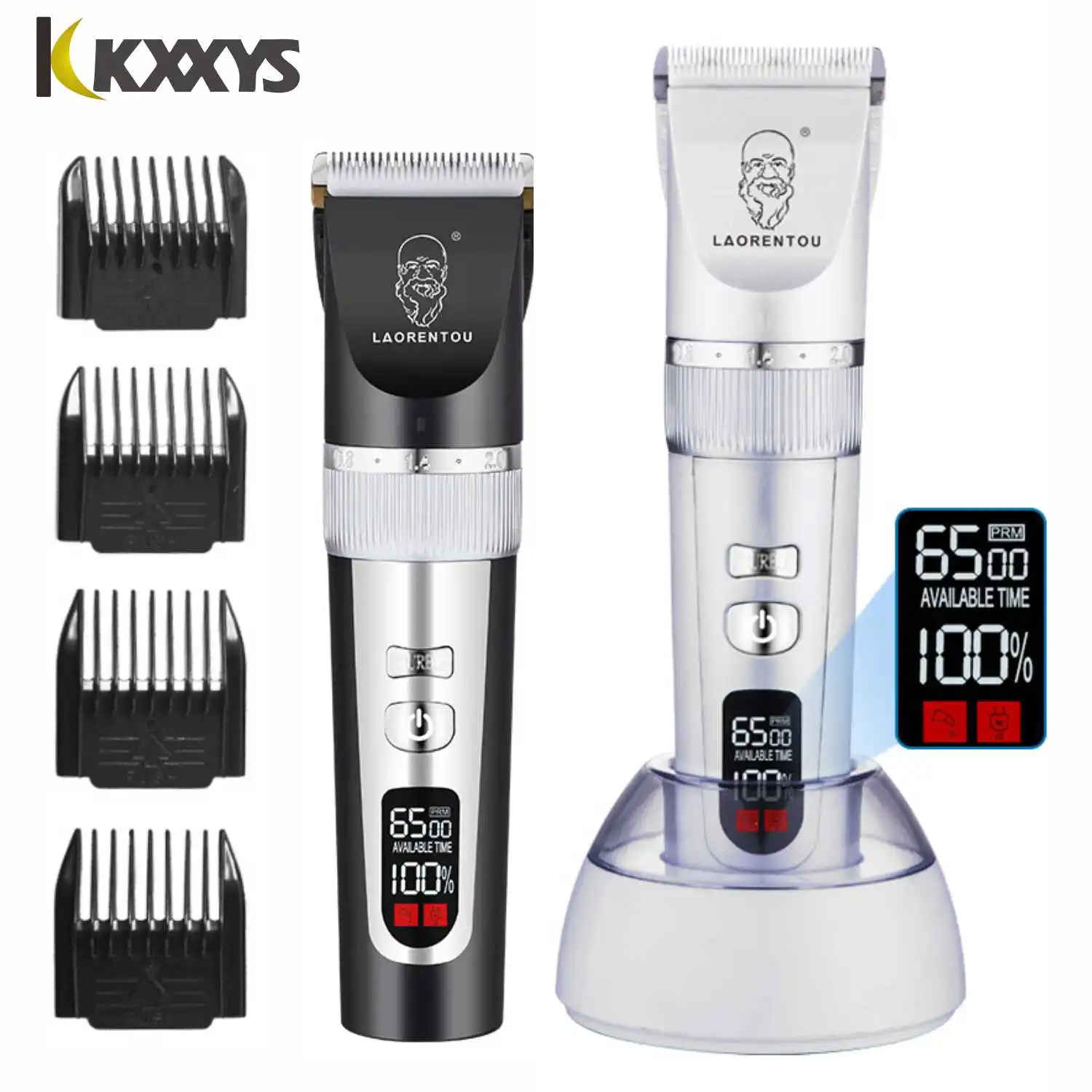 Electric Hair Clipper Family Suit Rechargeable Trimmer Titanium Ceramic Blade Salon Men Cutting Barber Machine LCD Display nook beauty family organic hair care burro impacco souffle maqui