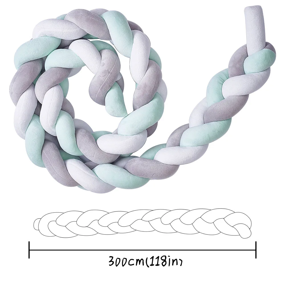 3M удлиненная Подушка-бампер для кроватки, безопасный забор для сна для младенцев, оплетка для кроватки, бампер, забор для новорожденных, защита для сна HM0102
