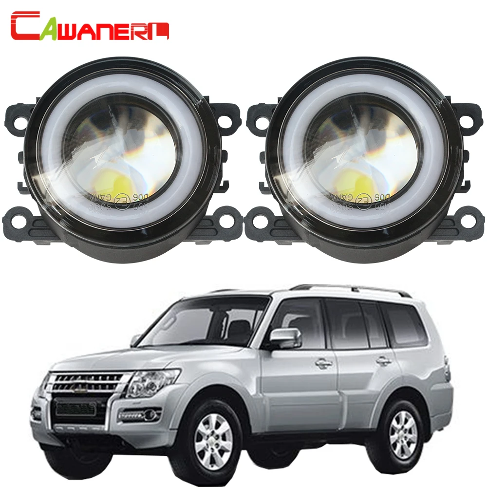 Cawanerl для Mitsubishi Pajero Характеристическая вязкость полимера V8_W V9_W 2007-2012 автомобиля H11 светодиодный туман светильник COB глаза ангела фары Дневные ходовые огни 3000LM 12V