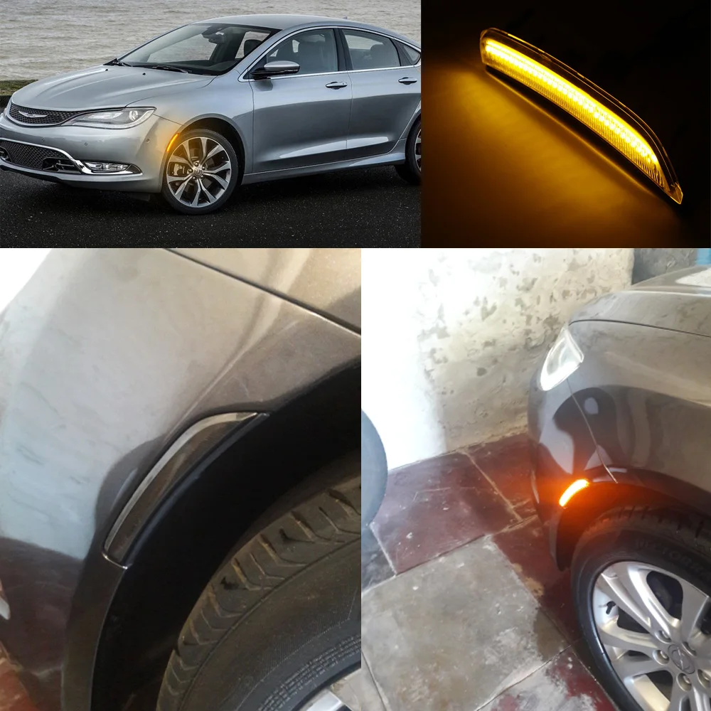 2X Передняя Янтарная фотолампа для 2015 2017 Chrysler 200 дымовая линза|Сигнальная лампа| |