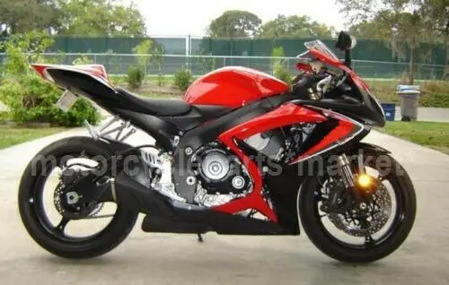 Обтекатели для мотоциклов для Suzuki GSXR600 GSXR750 06 07 GSXR 600 750 2006 2007 красный черный ABS литья под давлением кузов