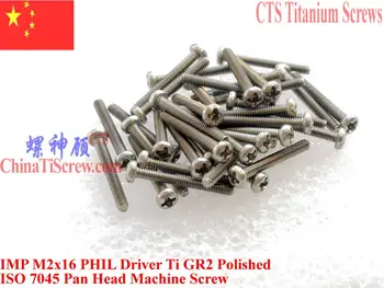 

ISO 7045 Titanium screws M2x16 M2x18 M2x20 Pan Head Phillips Ti GR2 Driver Polished 25 pcs