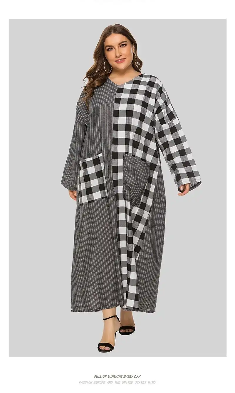 2020 Spring Summer New Dress Women Lattice Maxi Long Hijab Dresses Pocket Moroccan Kaftan Islamic Clothing Abaya Muslim Dress Aliexpress