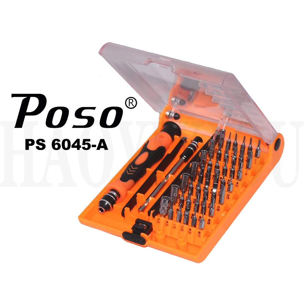 Poso 6045A 45-в-1 аппаратные средства комбинации набор отверток