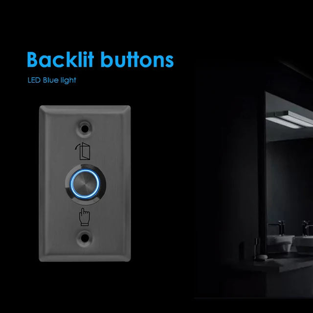 Backlight Stainless Steel Exit Button Switch Door  Push Sensor Opener Release for Access control system 3