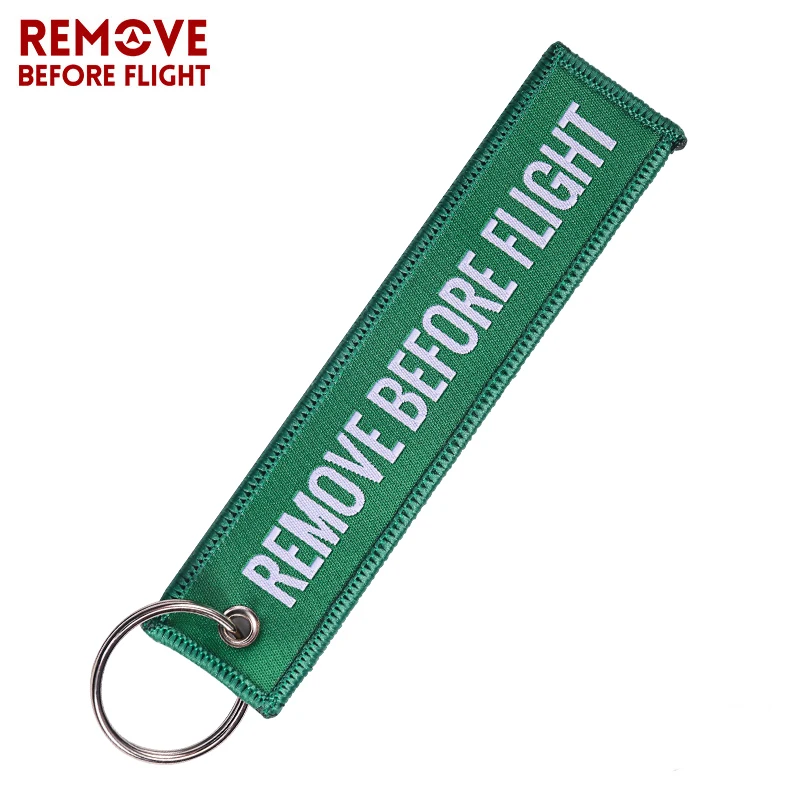 Remove Before Flight Woven Key Chain Special Luggage Label Red Chain Keychains for Aviation Gifts OEM Keychain  Jewelry