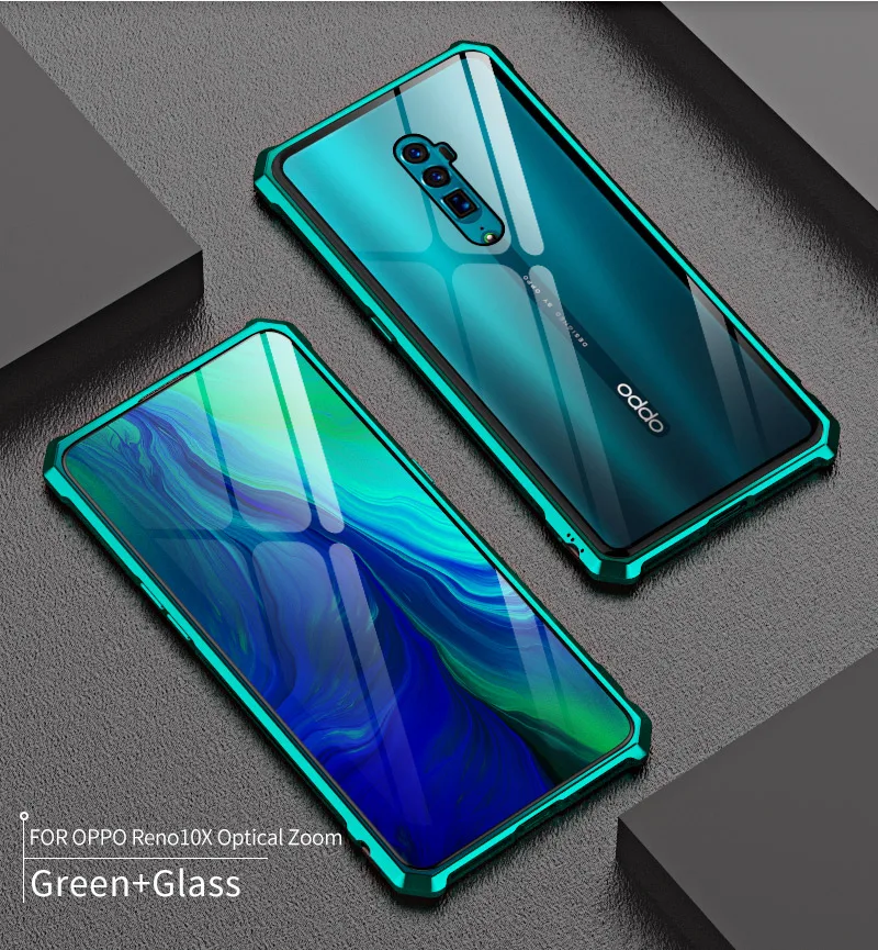 Роскошный Магнитный бампер чехол для телефона OPPO Reno 10X Zoom металлическая