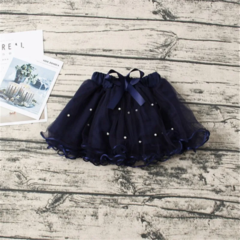 Girls pettiskirt baby tutu skirts toddler infant short cake skirt Pearl children princess Wavy gray tulle puffy skirts