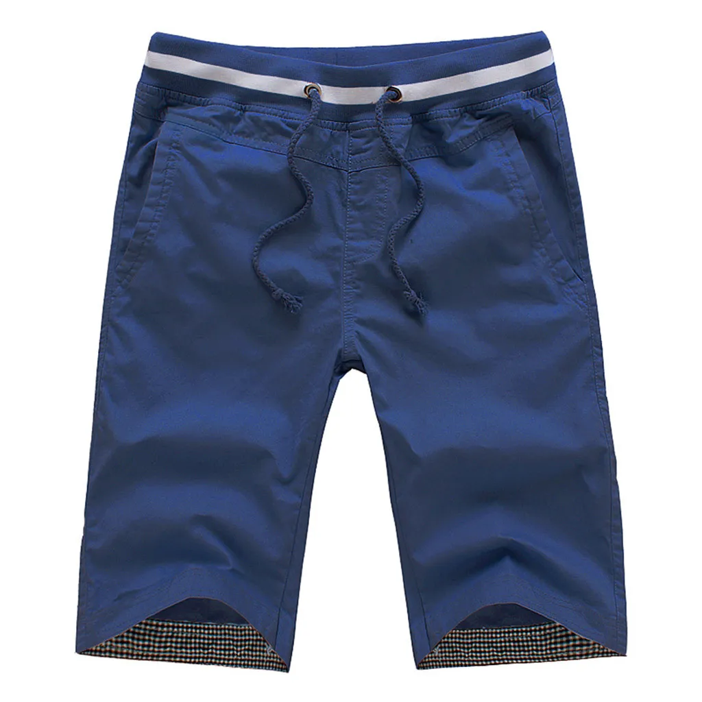 Dark Blue Новинка, мужские летние пляжные быстросохнущие шорты, крутой дизайн, однотонная Удобная брендовая одежда, модные повседневные шорты, 10,18 - Цвет: Dark Blue