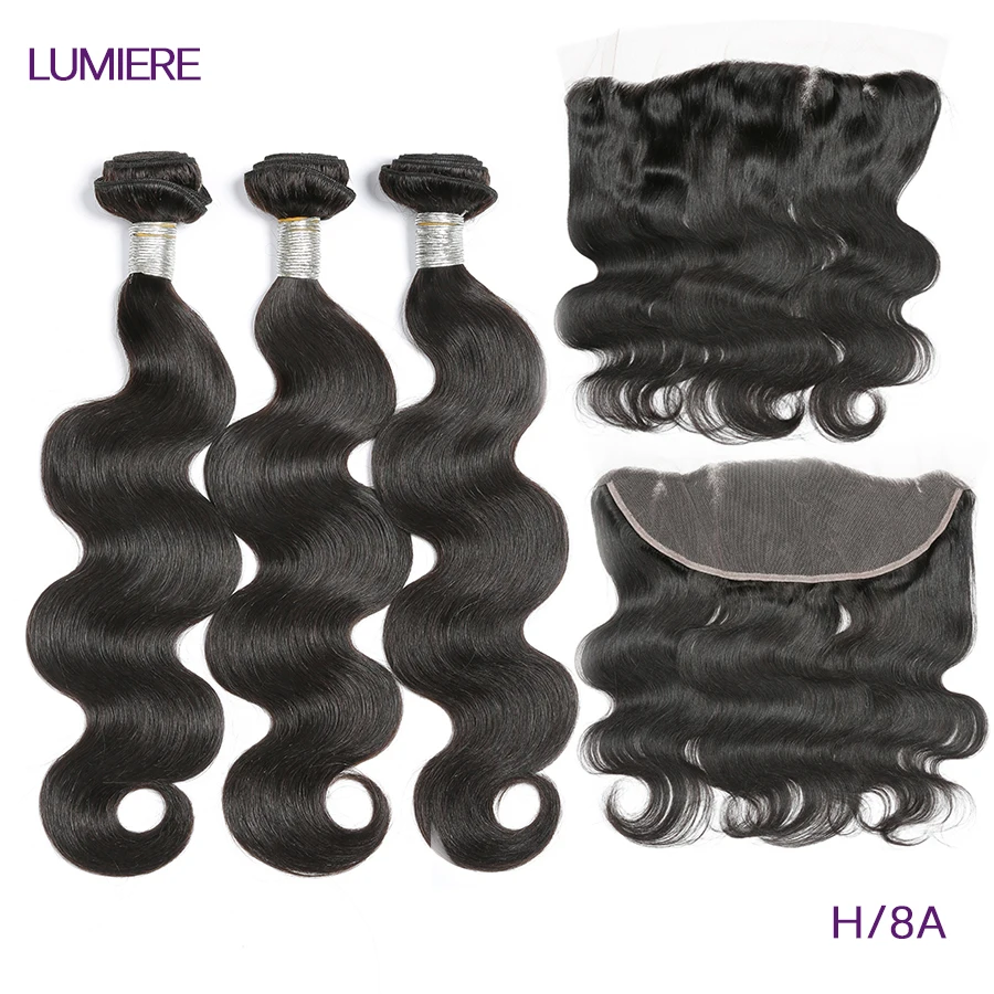 

Lumiere Body Wave Bundles With frontal Brazilian Hair Weave Bundles With frontal Human Hair Bundles With Closure Remy