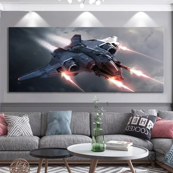 

Star Citizen Video Games Art Wall Decor Paintings Spaceship Star Wars Movie Poster Art Canvas Paintings Wall Art Home Decor