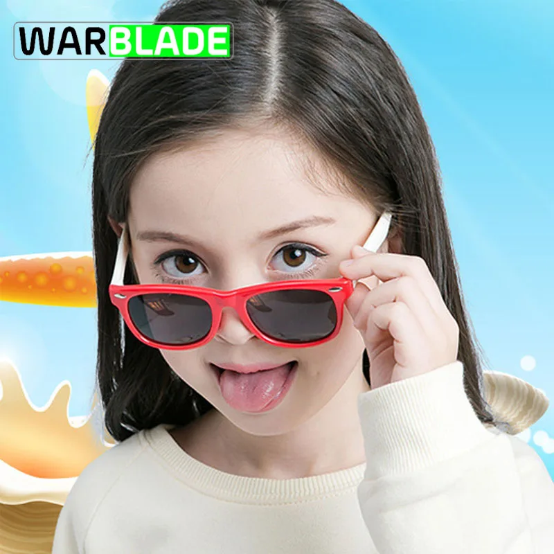 WarBLade Новые поляризованные солнцезащитные очки для детей для безопасности ребенка Покрытие солнцезащитные очки UV400 очки для мальчиков и девочек с футляром