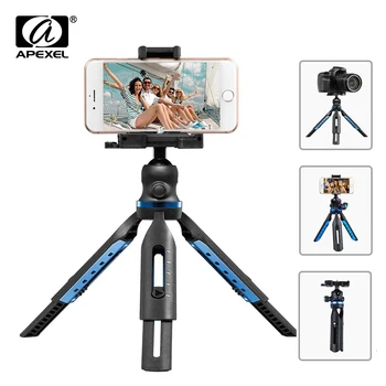 

APEXEL Scalable Digital SLR Camera Mini Tripod 2 in 1 Mobile Phone Stand Mount Tripod For iPhone X Xs Max Samsung S8 S9 S7 Canon