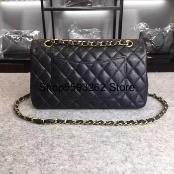 

Luxury Genuine leather Shoulder Bags for Women Top Designer Caviar Handbag Purse Lady's Crossbody Quilted Flap Square Bag