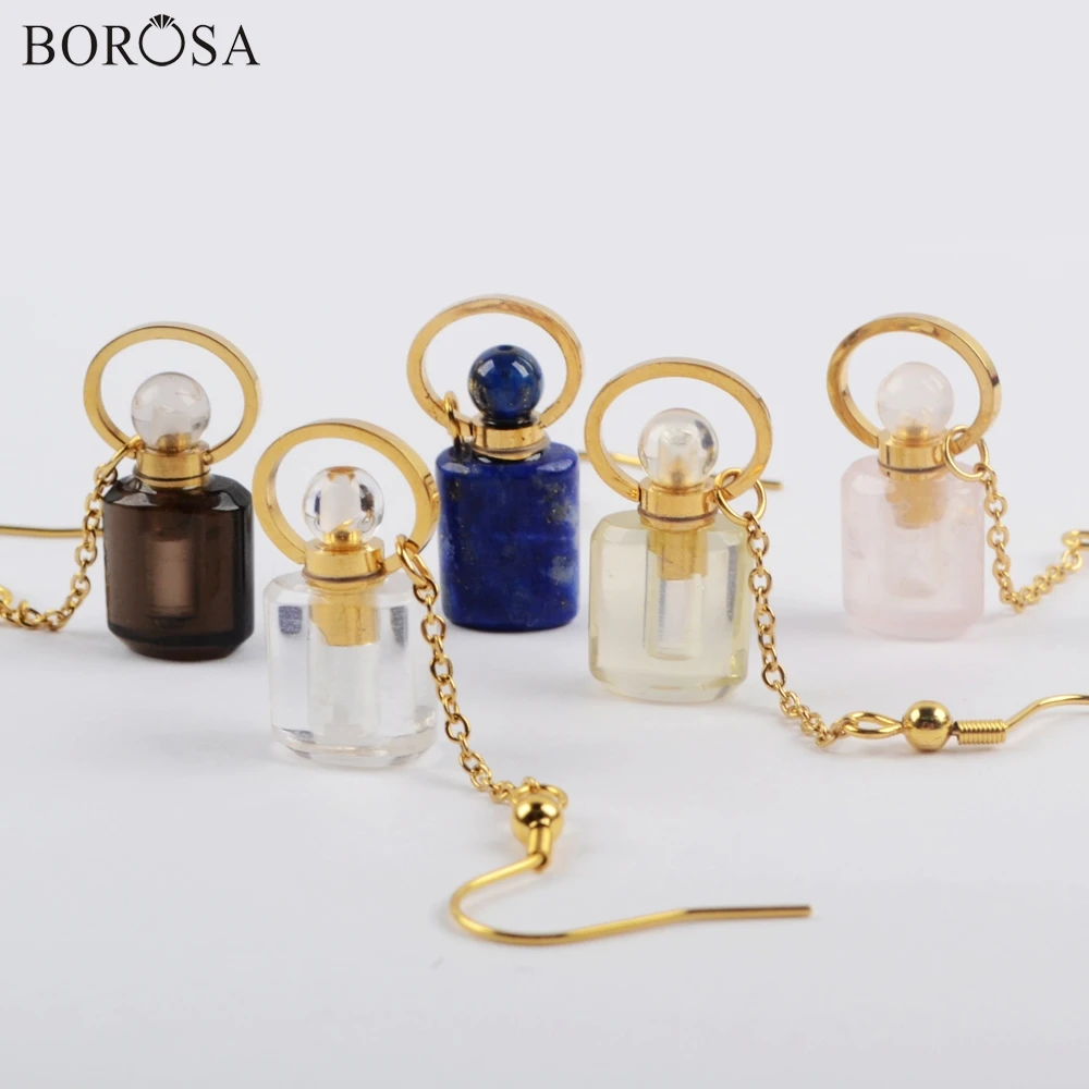 Серьги подвески BOROSA WX1190 женские из натурального камня ювелирные украшения в