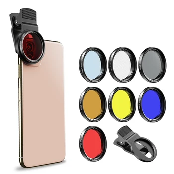 

Mobile Phone Lens 37MM APEXEL Multi-Function Gradient Lens Polarized Starlight 7-in-1 Set Universal lenses webcam cover