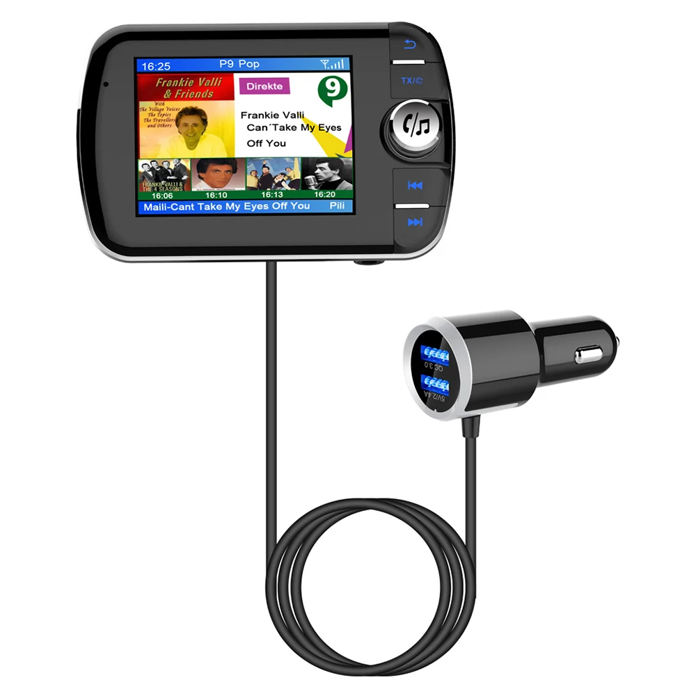 Цифровой радиоприемник DAB004 DAB с ЖК дисплеем и цветным Bluetooth радио адаптер