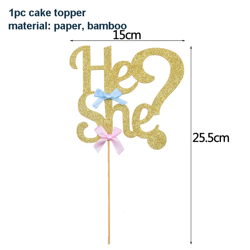 cake topper gold Детский душ Слон-шар баннеры он или она пол раскрывают вечерние украшения гелиевые латексные шары мальчик девочка декор для вечеринки в честь Дня Рождения - Цвет: cake topper gold