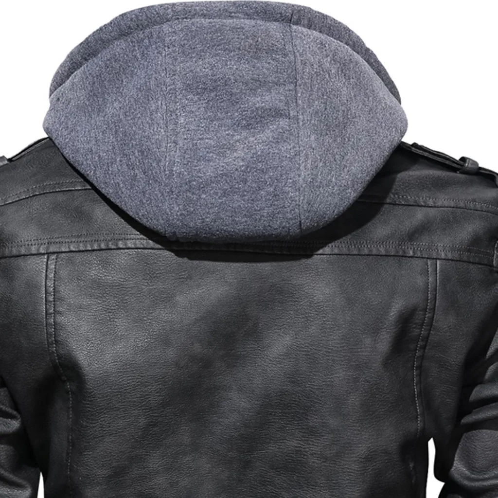 Мужская куртка осенне-зимняя куртка-бомбер мужская с капюшоном винтажная однотонная куртка из искусственной кожи ветровка jaqueta masculino