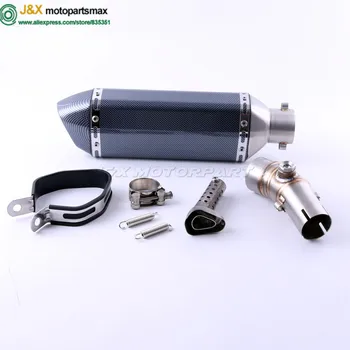 

ER-6N ER-6F motorcycle exhaust muffler full system middle pipe + exhaust slip on for Kawasaki ER6N ER6F NINJA650R 2012 to 2015