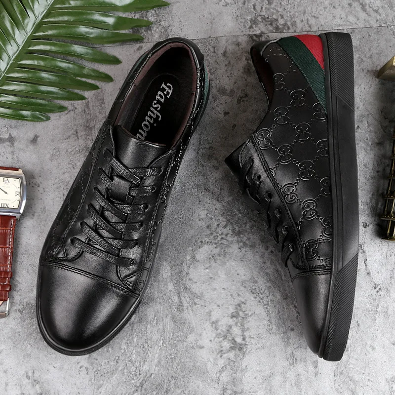 

Hot Selling 2019 Spring New Style Genuine Leather Lace-up Men Youth MEN'S Casual Shoes Fashion Shoes Men's