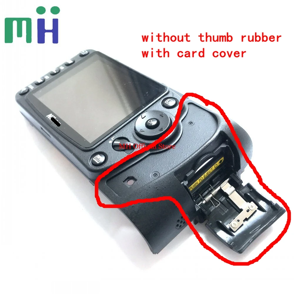with card cover Для Nikon D90 задняя крышка корпус с кнопкой ЖК-дисплей экран и гибкий кабель Ремонт камеры запасные части - Цвет: with card cover