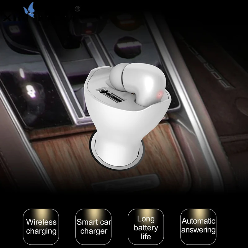 2020 New Bluetooth 5 0 Earphone Wireless TWS Car Charger Headset HIFI Mini Sports Earpiece With Mic for Xiaomi iphone Phone