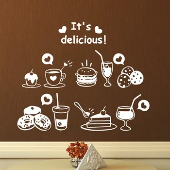 

Coffee Shop Sticker Girl Bean Milk Tea Decal Cup Poster Vinyl Art Wall Decor Mural Decoration Break Bread Cafe Glass Decals