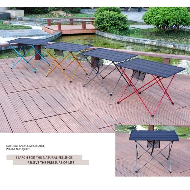 Draagbare Opvouwbare Tafel Camping Outdoor Meubels Computer Bed Tafels Picknick 6061 Aluminium Ultra Licht Vouwen Bureau