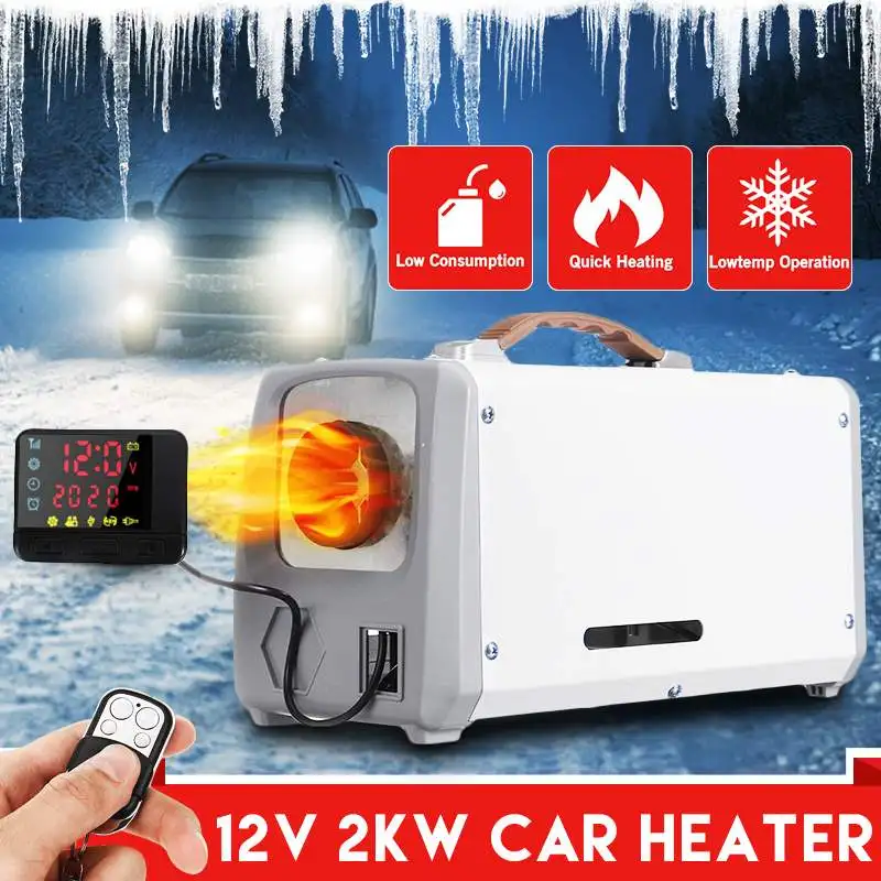 

Hcalory Car Heating 12V 2000W Tool Diesel Air Heater Single Hole LCD Monitor Parking Warmer For Car Truck Bus Boat RV