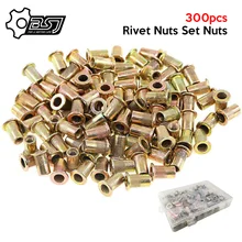 

300pcs M3 M4 M5 M6 M8 M10 Head Rivet Nuts Set Nuts Insert Reveting Multi Size Rivet Nuts Collocation with BOX HT2599