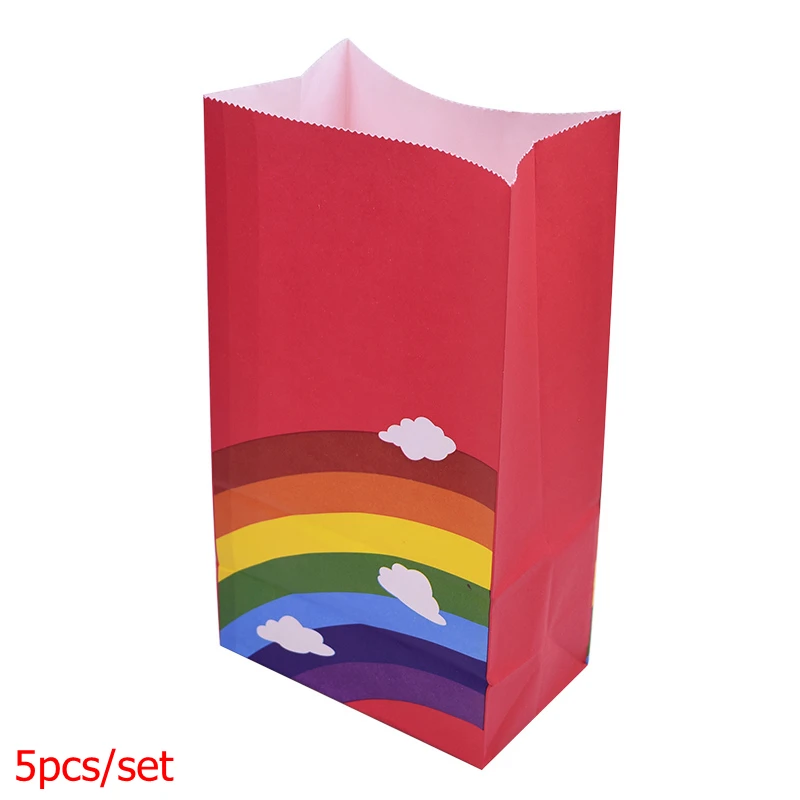 Бумажные пакеты в горошек с радужным рисунком, разноцветные конфетные Снековые пакеты для свадьбы, дня рождения, Детские вечерние упаковочные материалы для подарков 75 - Цвет: B02