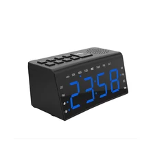 Радио будильник, Fm Am радио с 2 будильником и большим экраном регулируемый светильник, номер ночного видения, часы, термометр, Европа