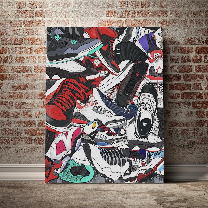 Sneaker canvas wall art Clearance