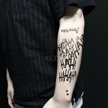 

Waterproof Temporary Tattoo Sticker Suicide Squad "ha "word " why so serious" tatto flash tatoo fake tattoos for Men women