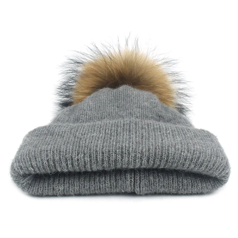 Зимний шейный шарф Skullies Beanies, шапка двойного назначения с натуральным меховым помпоном для женщин, вязаный толстый теплый Модный повседневный шарф Beanies