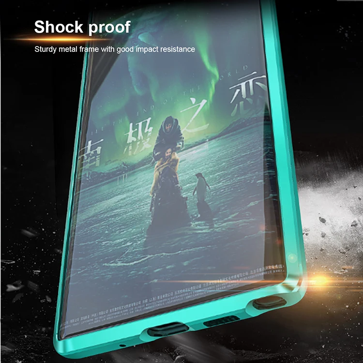 Металлический магнитный чехол для samsung Galaxy Note 10, чехол для телефона, армированный магнит с задней стеклянной защитой, чехол для Galaxy Note 10