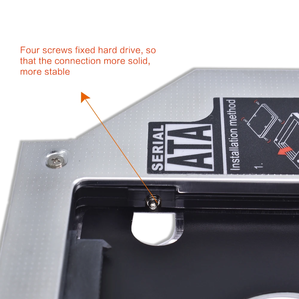 Tishric Универсальный алюминиевый 9,5 мм SATA 3,0 HDD Caddy 2," двойной светодиодный жесткий диск Enclosur адаптер DVD HDD для ноутбука DVD-ROM Optibay