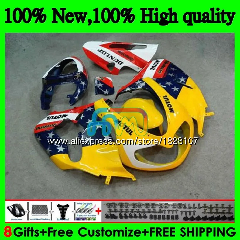 SRAD для SUZUKI TL 1000 R TL 1000R цвет желтый, синий; размеры 98 99 00 01 02 03 46BS. 30 TL1000 R TL1000R 1998 1999 2000 2001 2002 2003 обтекатель - Цвет: No. 1