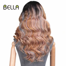 Wigs For Women Loose Wave Synthetic Lace Front Wig Brown Red Multicolor 1B Ombre High Temperature Cosplay Daily Party Hair BELLA