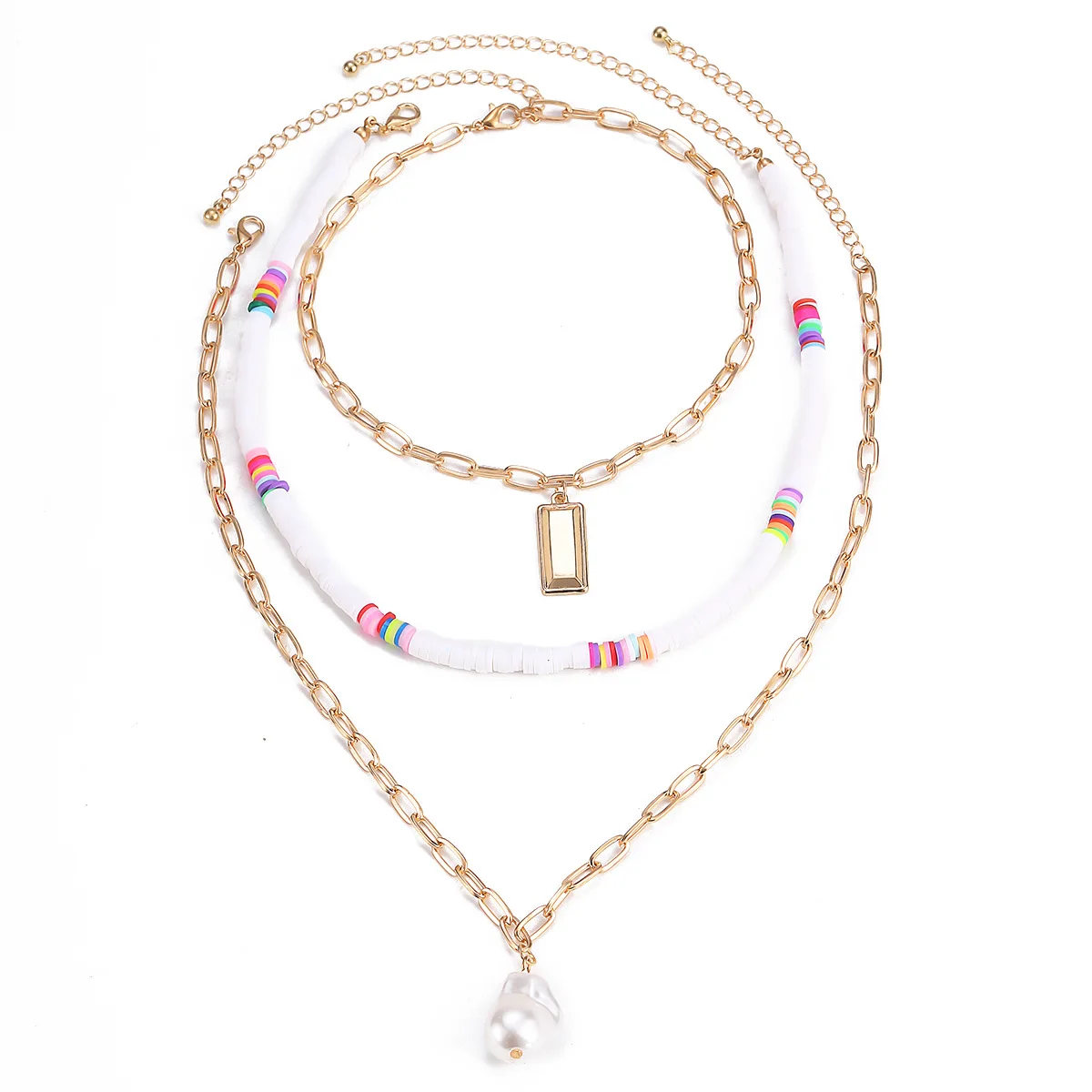 

2020 New Imitation Baroque Pearl Pendant Necklace Women Layered Gold Color Metal Chokers on The Neck Necklaces Gargantilla Mujer