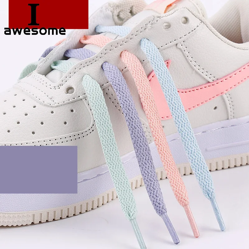 Shoelaces Coloured Flat Round Boot Lace Sneaker Shoe Laces Shoe Strings Wide 8mm