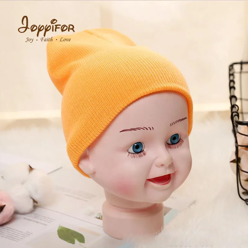 Joyyifor/23 шт., детская шапка унисекс, детская шапка на весну-осень, Теплая Зимняя шерстяная вязаная шапочка-бини, шапка для маленьких мальчиков и девочек, От 1 до 4 лет для младенцев - Цвет: Тёмно-синий