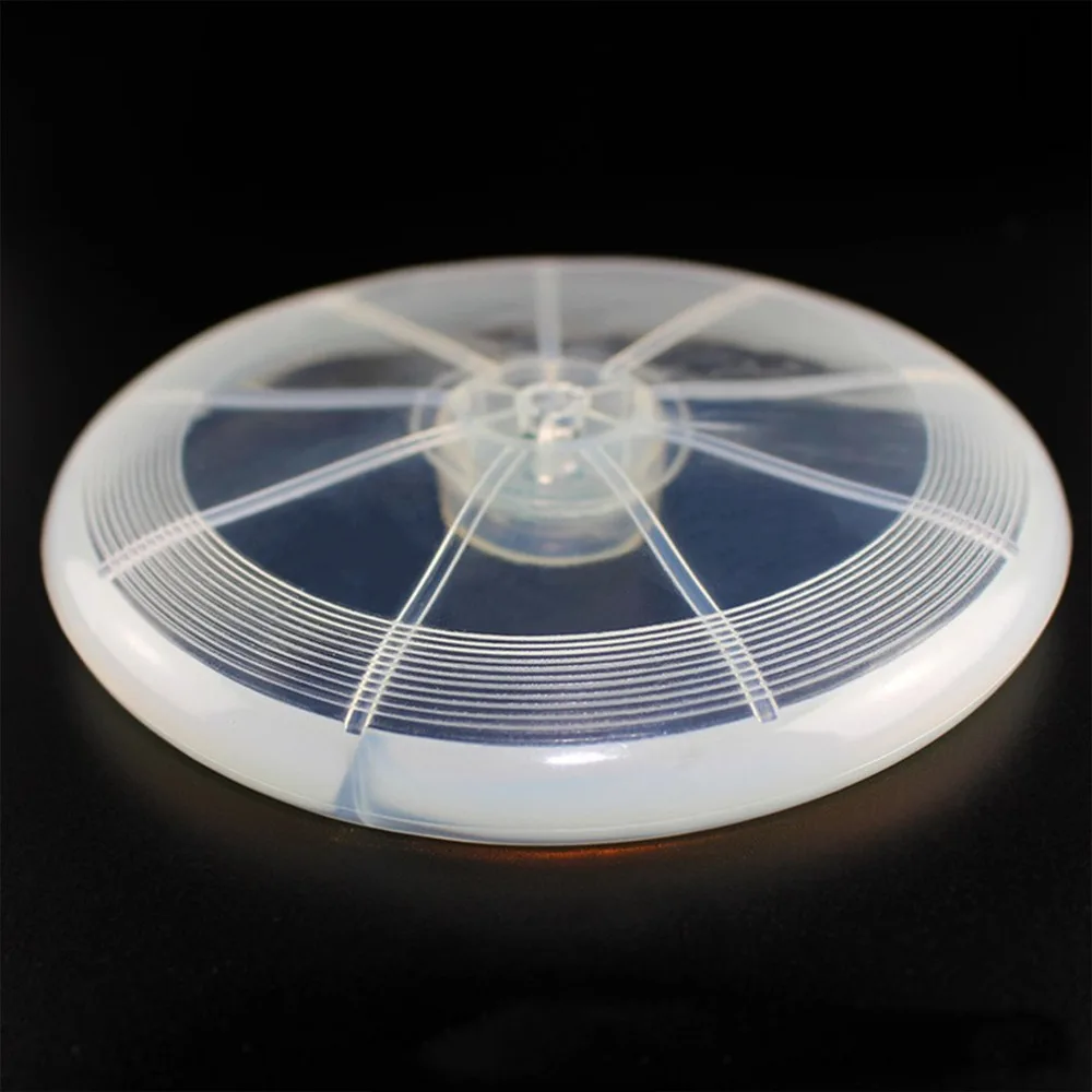 OCDAY 1pcs LED Flying Disk Luminous Flashing Flying Disk Toy Random Color for Kids Baby Light Outdoor Toy Pet Play Funny Toys