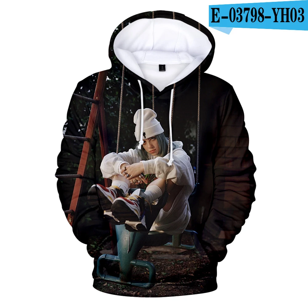 3D Новинка, Billie Eilish, 3D толстовки, свитшоты для мужчин и женщин, модные толстовки в стиле Харадзюку, уличная Толстовка в стиле хип-хоп, Billie Eilish, Детская толстовка с капюшоном - Цвет: 3D