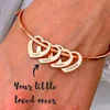 Bracelets personnalisés par lettre de bracelet d'acier inoxydable avec des coeurs gravés adaptés aux besoins du client 1-9 noms Bracelets Bracelets pour le cadeau de femmes ► Photo 1/6