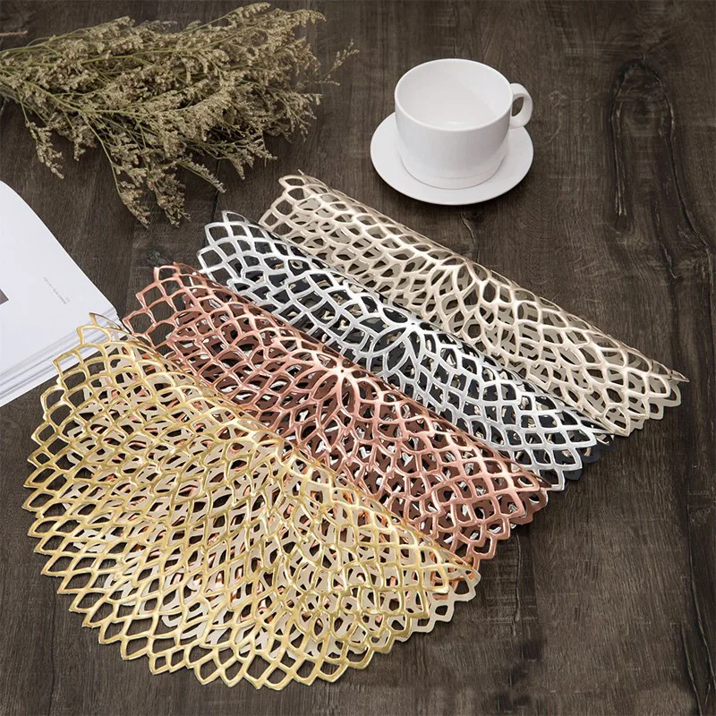 5 Colors Non-slip Coasters Isolation Mat Pad Hollow PVC for Home Dining Restaurant Bowl Good Heat Resistance Coaster P7Ding