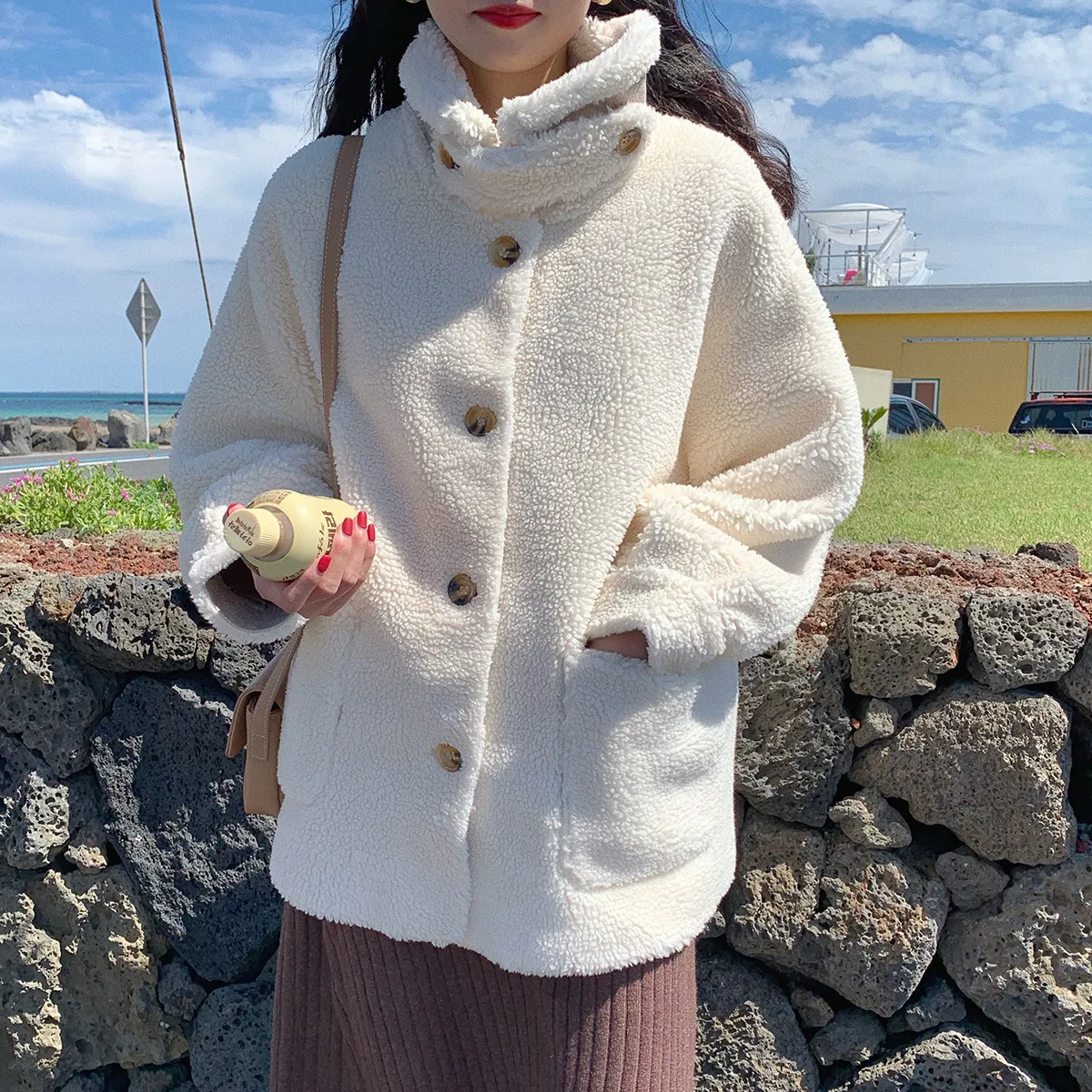 

Photo Shoot 2019 Autumn And Winter New Style Korean-style 3-Color Berber Fleece Fur Coat Winter Loose Lambs Wool Jacket