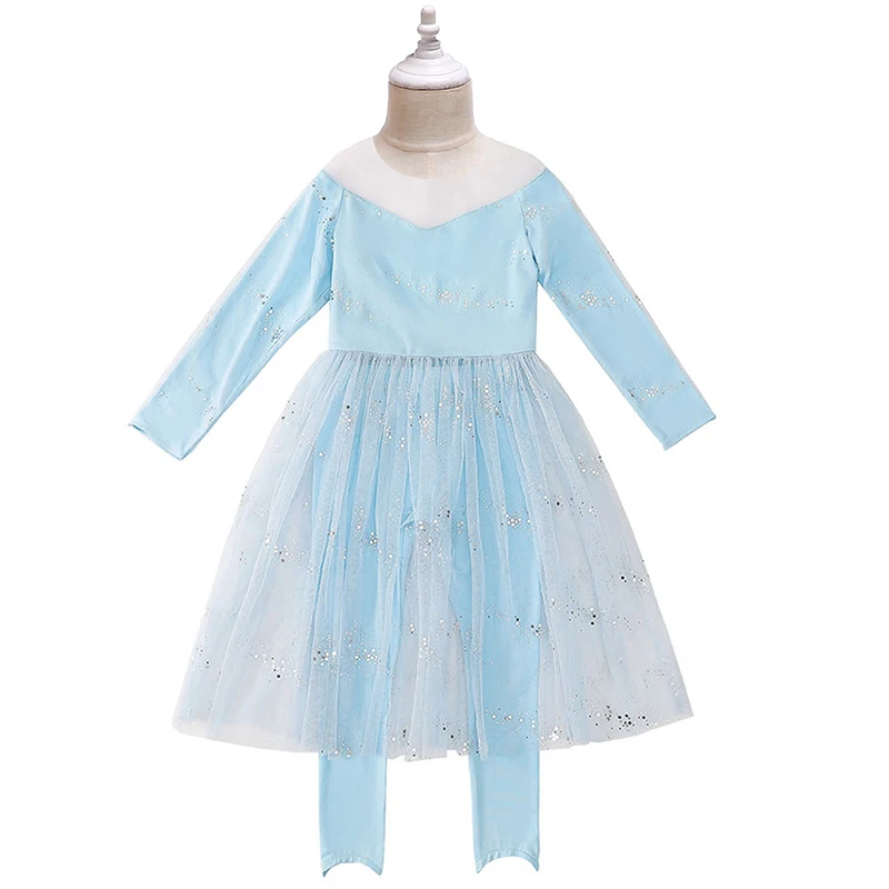 pant-dress set2 С изображениями Анны и Эльзы для девочек 2 Платье для косплея для детей Одежда для девочек детская одежда рождественские Платья для праздников и дней рождения для детей Карнавальный костюм для Хэллоуина, одежда - Цвет: pant-dress set2
