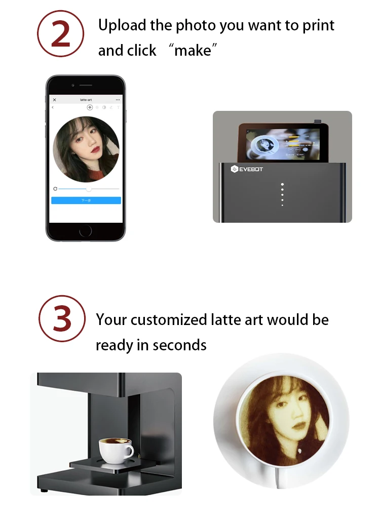 EVEBOT DIY Printer business 3D Printer Coffee Printer Coffee Printer Milktea Printing Machine